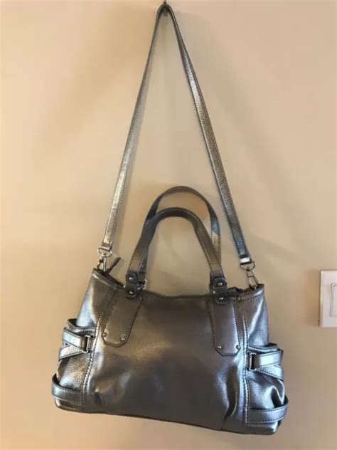 michael kors exterior metal hardware|Michael Kors Gun Metal Leather Gansevoort Handbag with Silver .